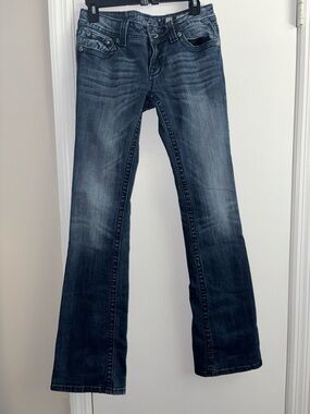 Miss Me Rhinestone Studded Black Bootcut Jeans 28 JW530786